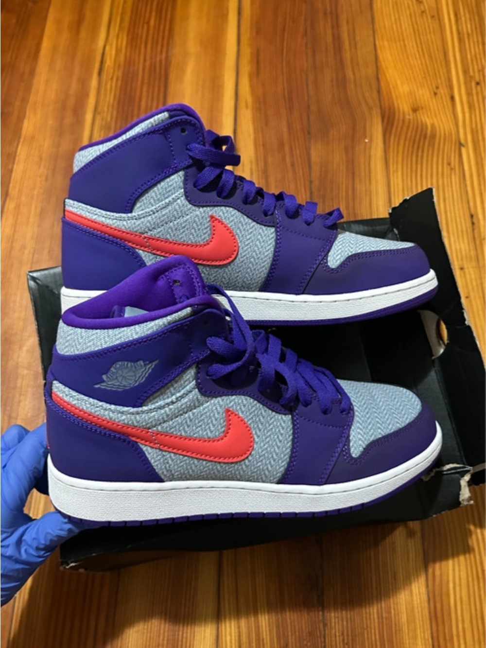 Air Jordan 1 Retro Women’s Purple, Grey & Coral High-Top Sneakers
